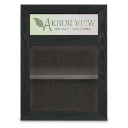 United Visual Products Outdoor Enclosed Combo Board, 48"x36", Gold Frame/Black & Buff UVCB4836ODG-BLACK-BUFF